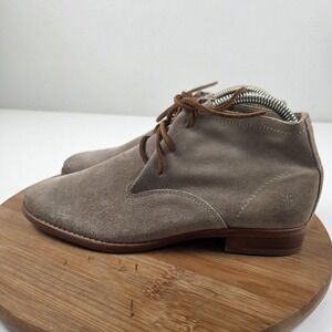 Frye Boots Womens Size 9 B Brown Suede Chukka Ankle Lace Up Made In Mexico